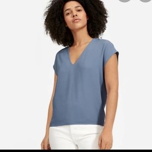 Everlane Japanese GoWeave V Neck Top